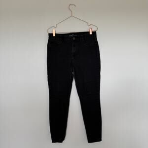 White House Black Market Womens Jegging Jeans 10 Black Mid Rise Denim Grunge